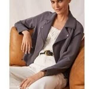 Anthropologie Marrakech Gray Moto Jacket Size Small